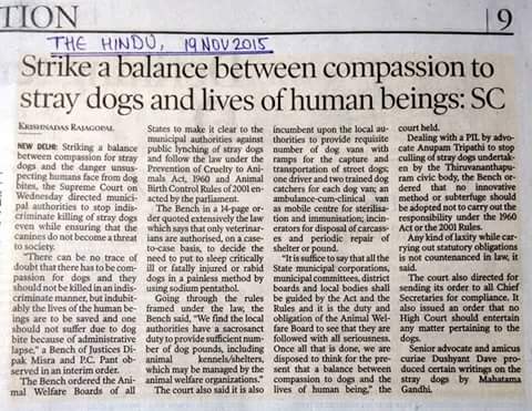 The Hindu on SC Order 19112015